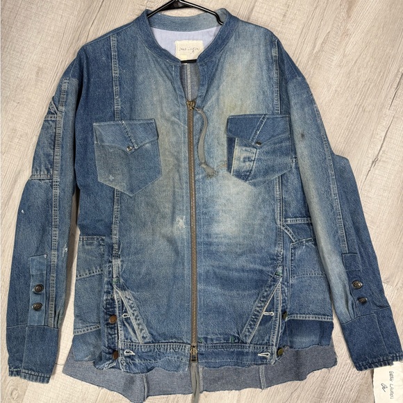 Greg Lauren Other - Men's Blue Denim Jacket with Distressed Details